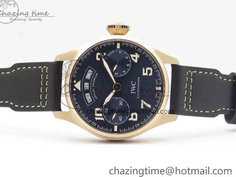 MIROTIME 1227 Big Pilot Real PR IW502701 RG YLF 1:1 Best Edition Blue Dial On Calfskin Strap A Classic 7225